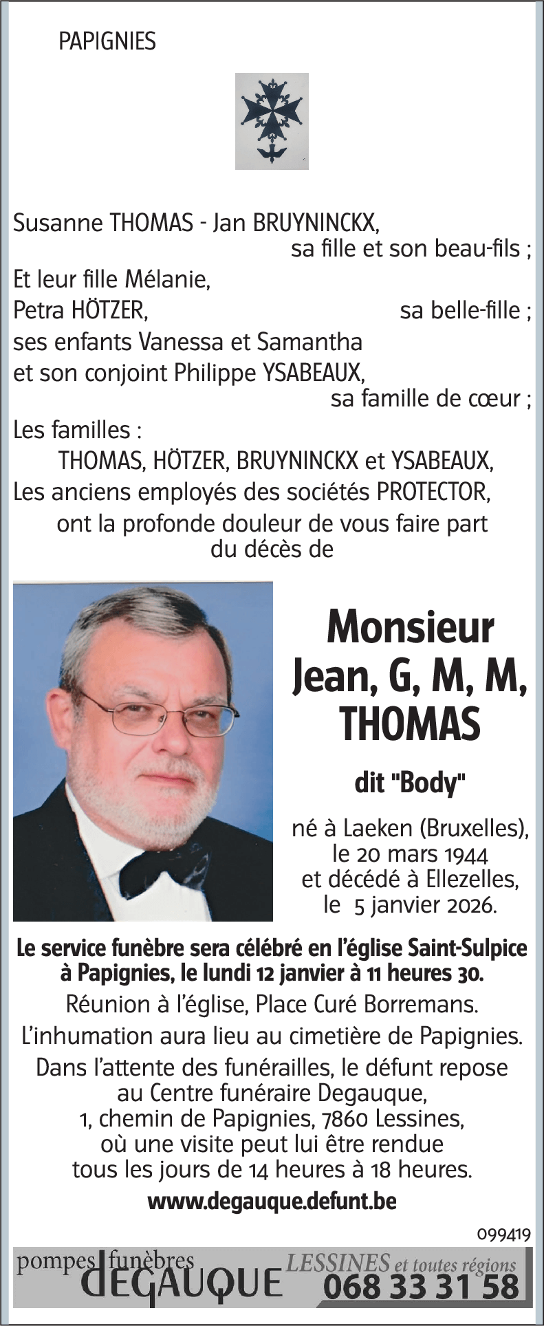 Jean, G, M, M, THOMAS