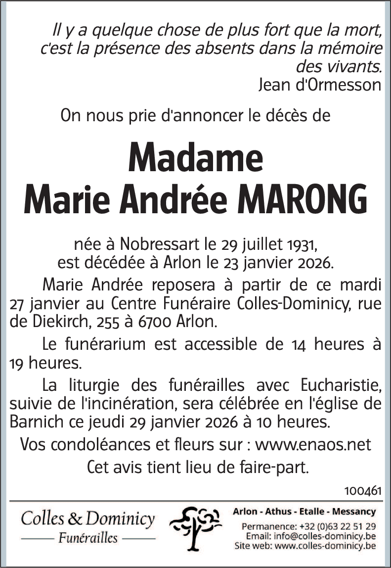 Marie Andrée MARONG