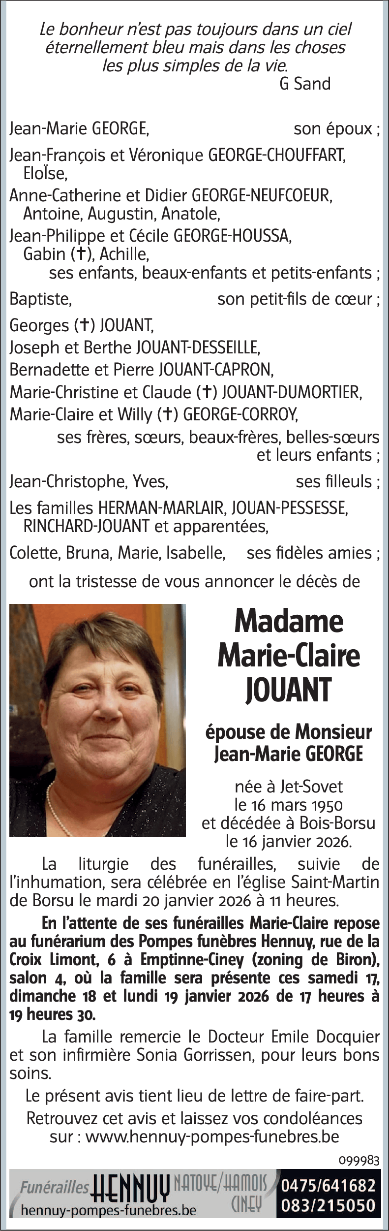 Marie-Claire JOUANT