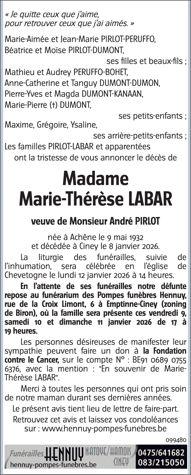 Marie-Thérèse LABAR