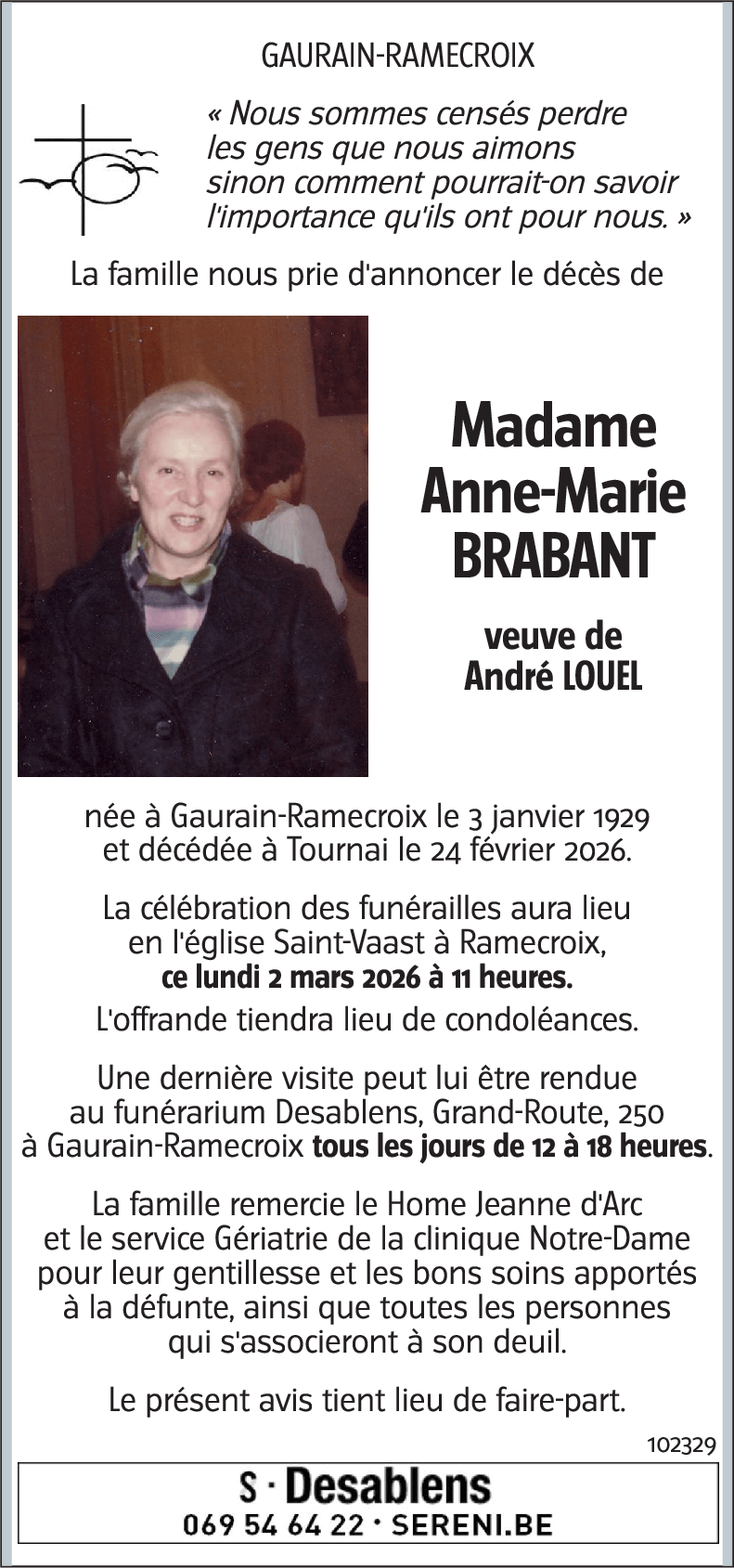 Anne-Marie BRABANT