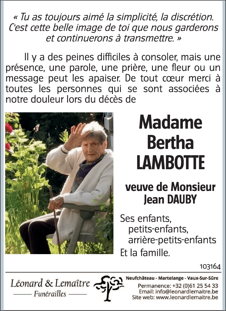 Bertha LAMBOTTE