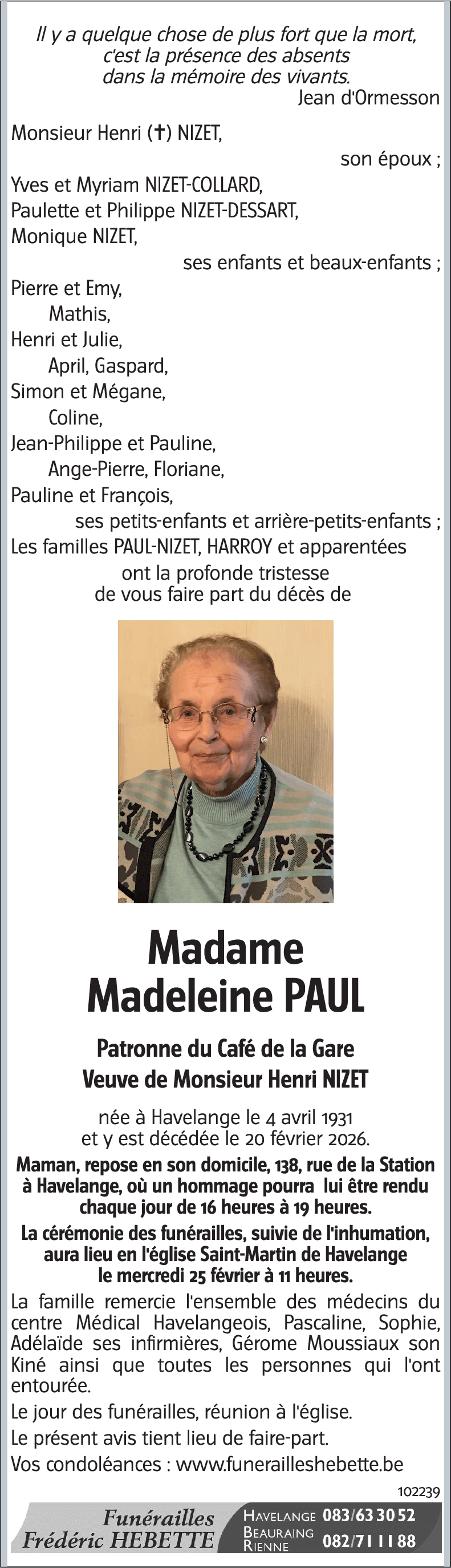 Madeleine PAUL