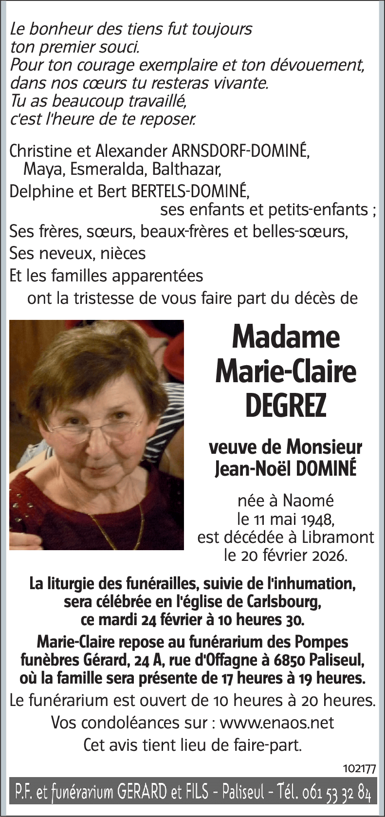 Marie-Claire DOMINÉ