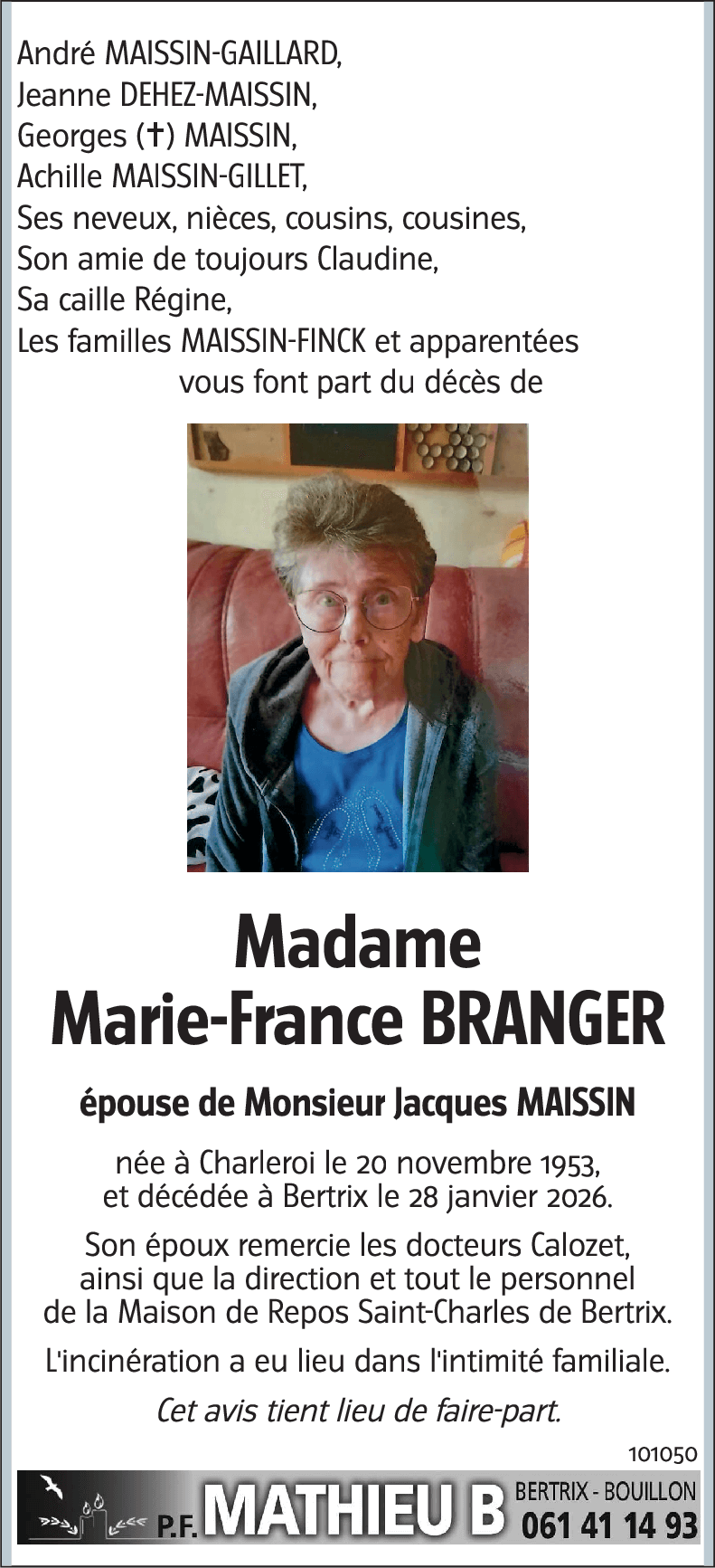 Marie-France BRANGER