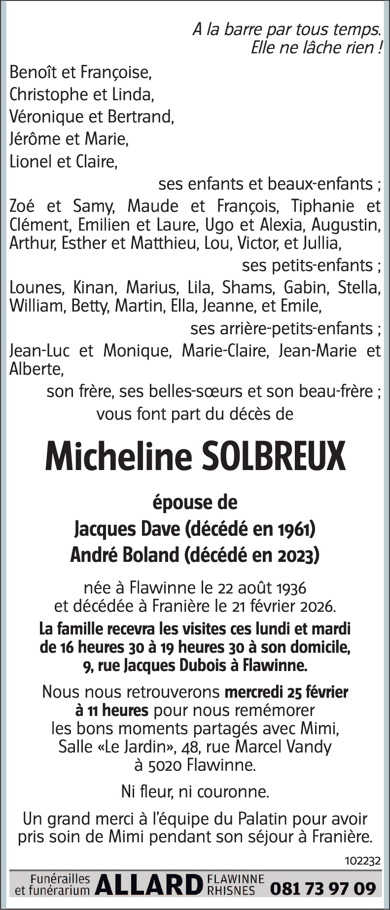 Micheline SOLBREUX