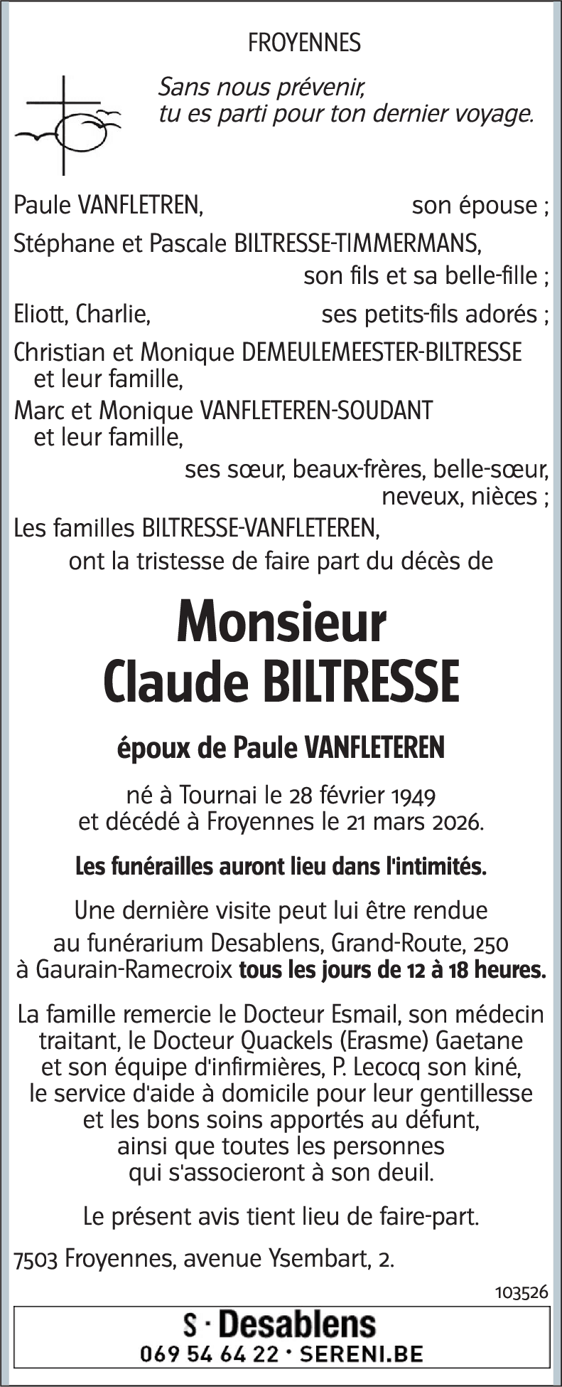 Claude BILTRESSE