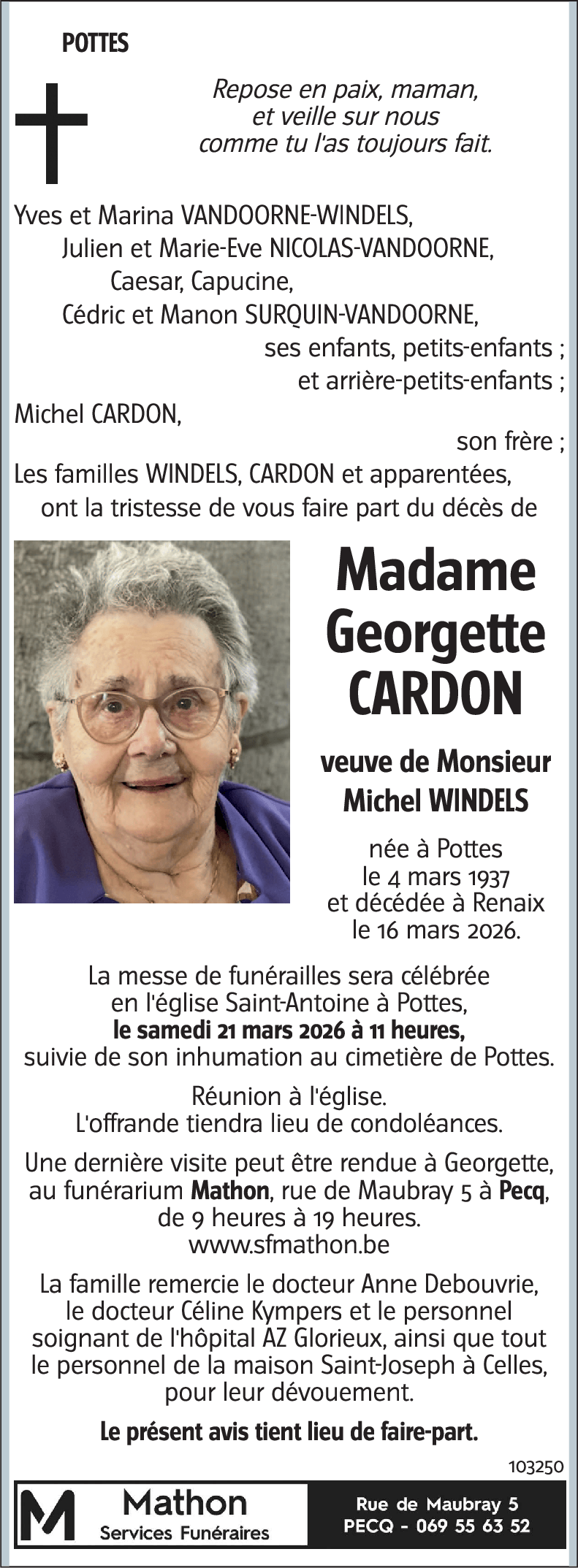Georgette CARDON
