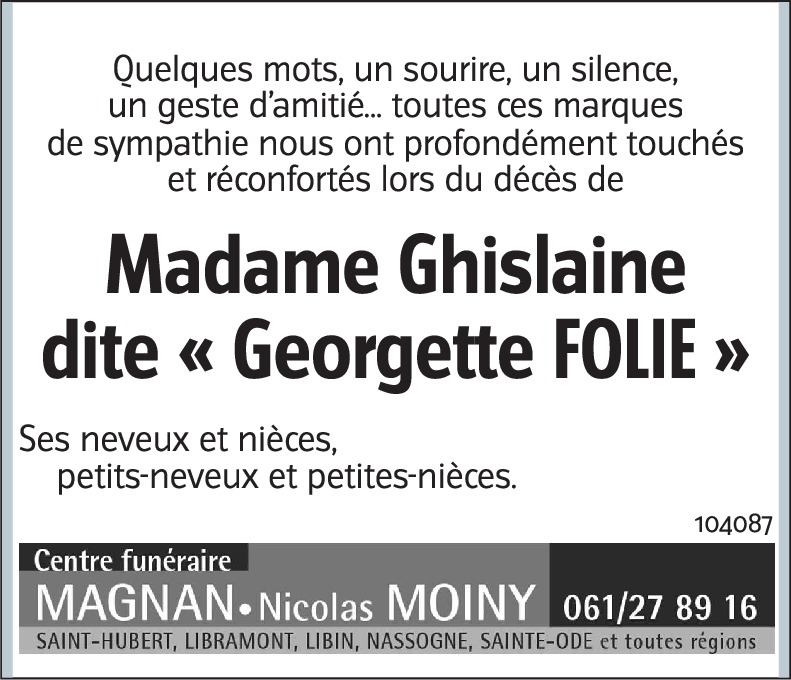 Ghislaine FOLIE