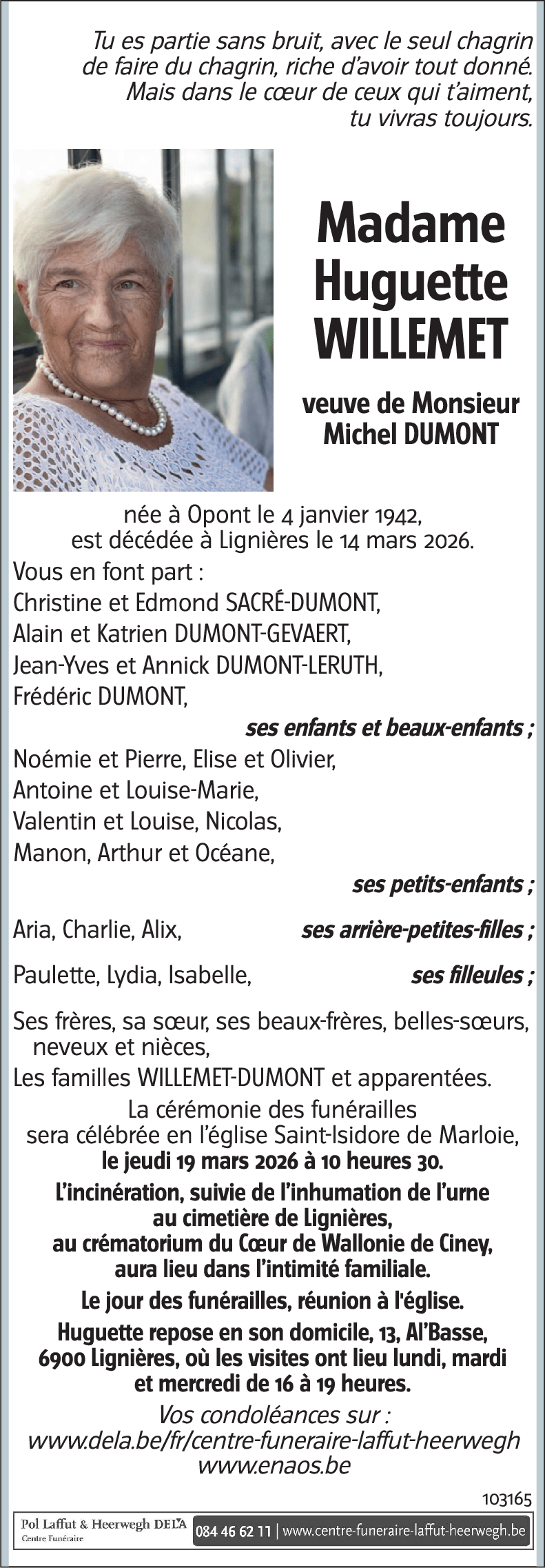 Huguette WILLEMET
