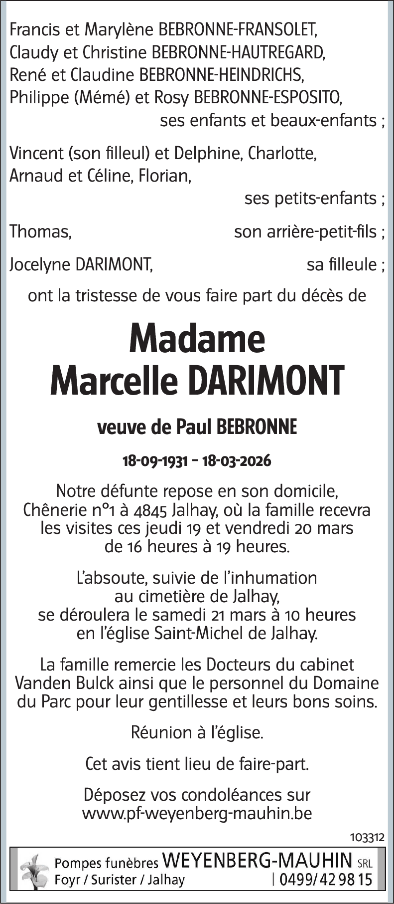 Marcelle DARIMONT