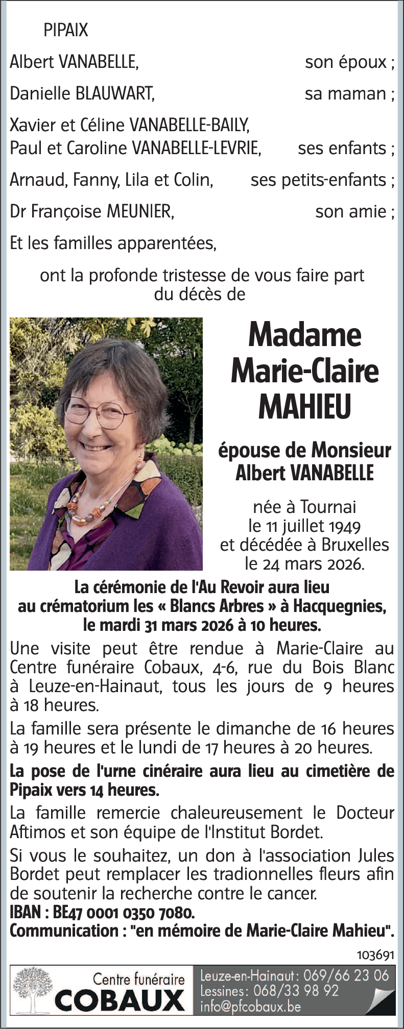 Marie-Claire MAHIEU