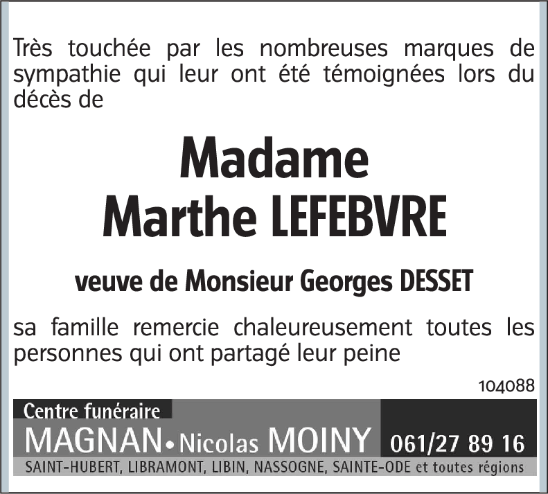 Marthe LEFEBVRE
