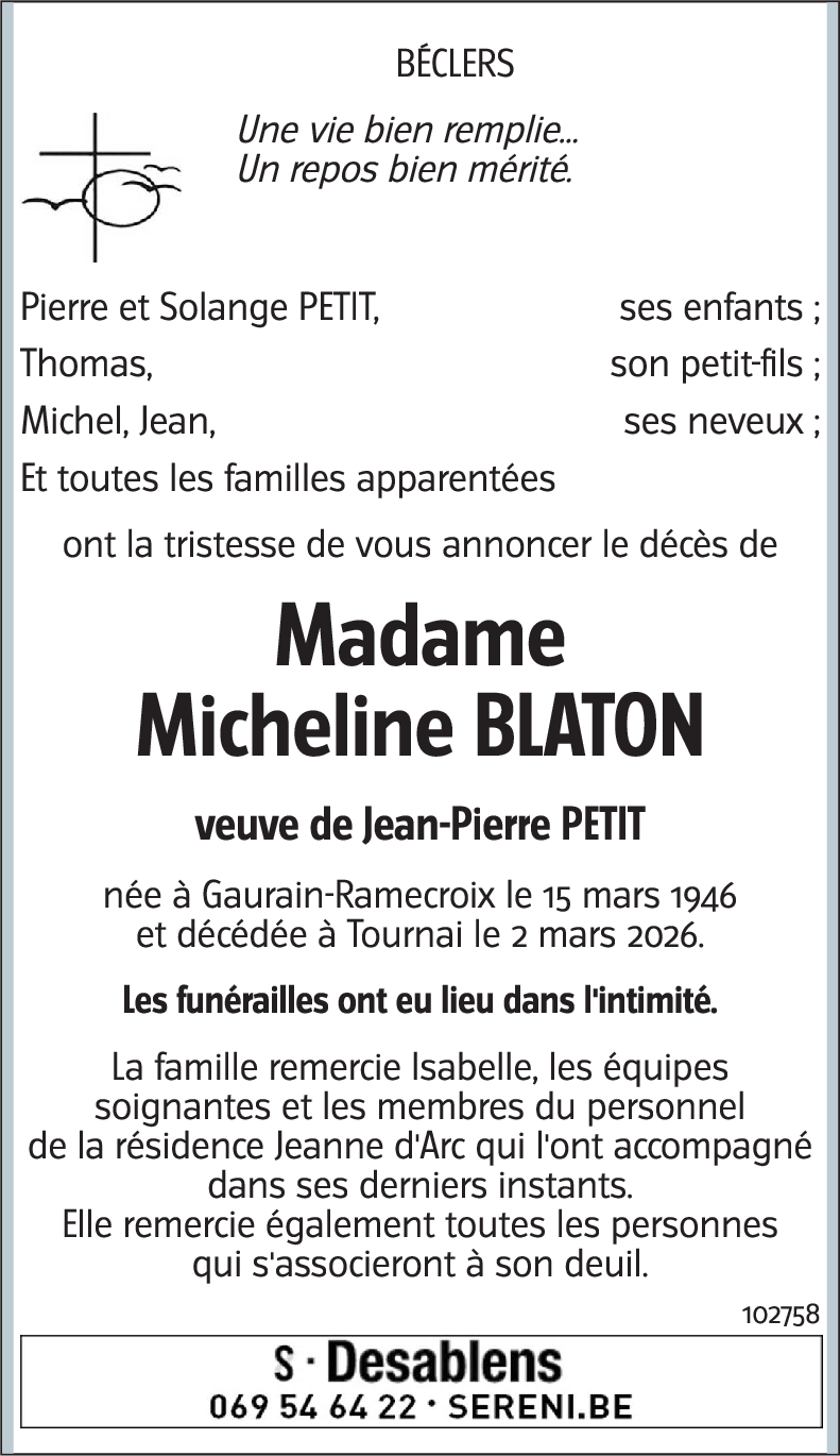 Micheline BLATON