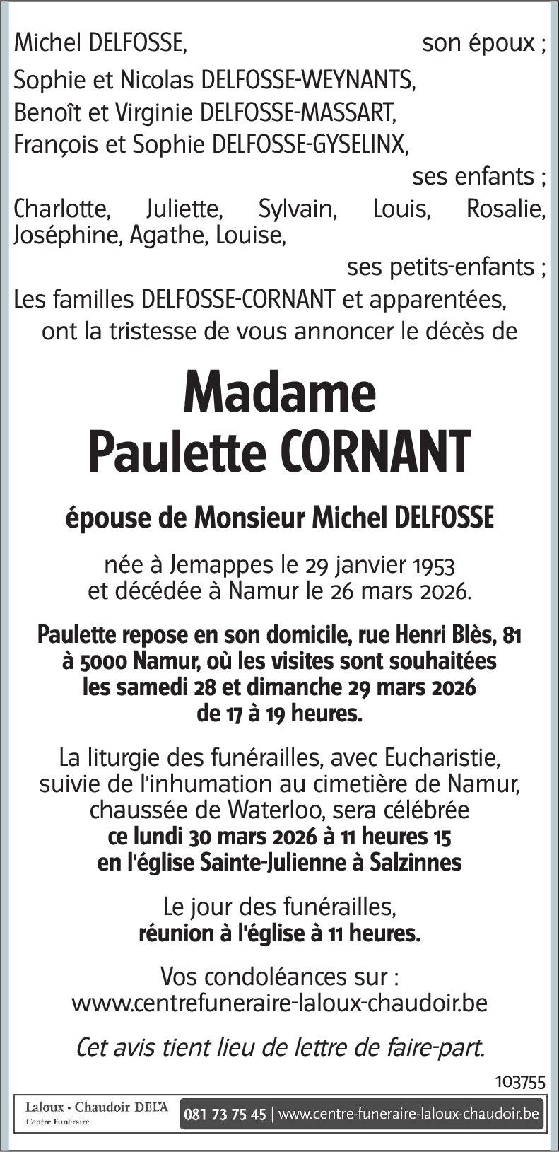 Paulette CORNANT
