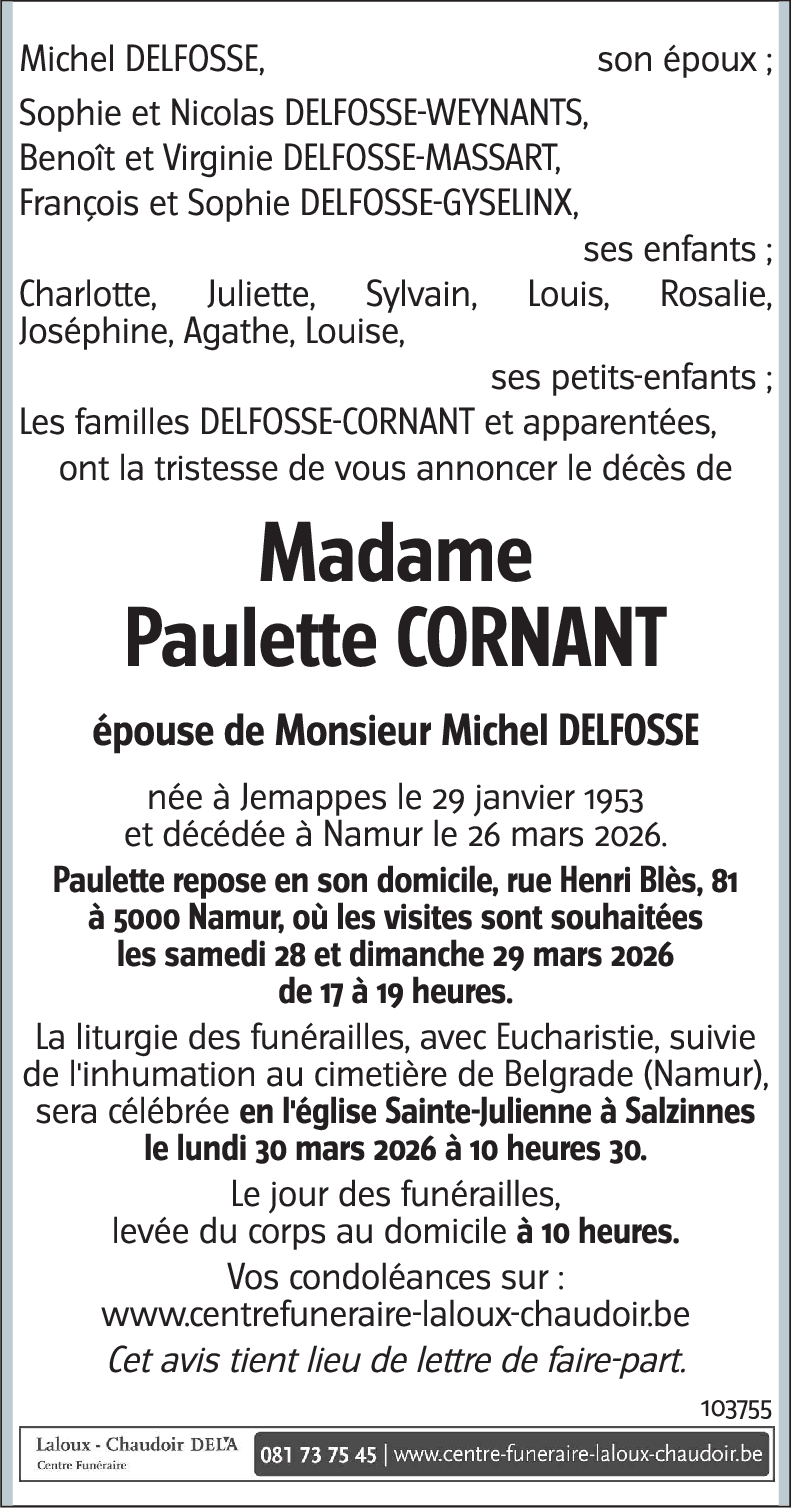 Paulette CORNANT