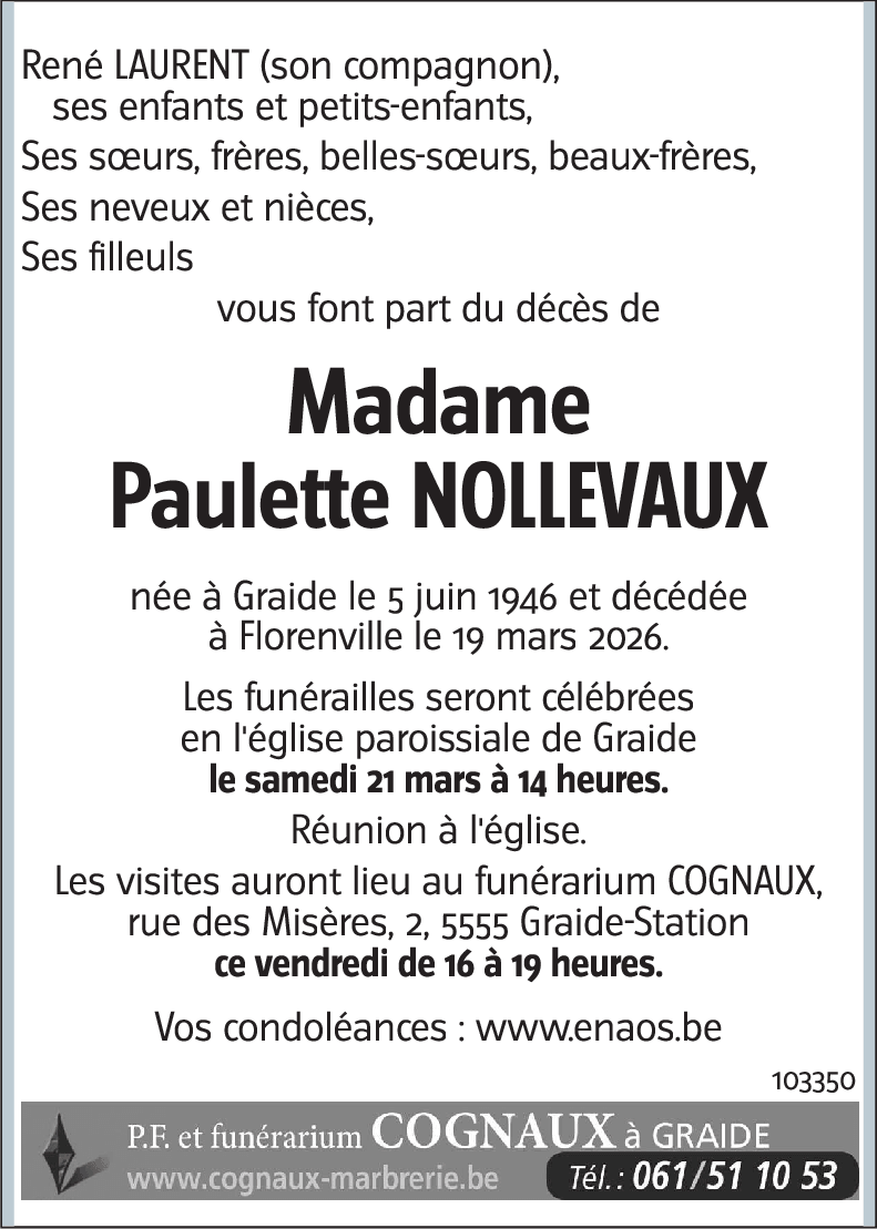 Paulette NOLLEVAUX