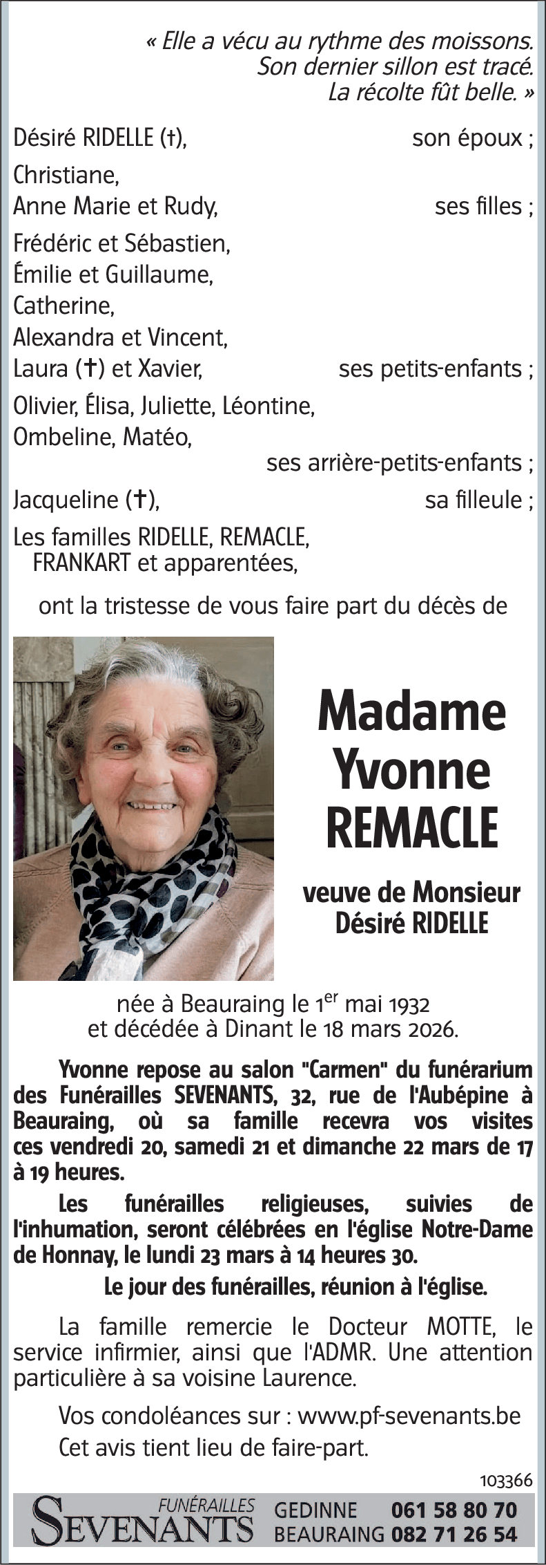 Yvonne REMACLE