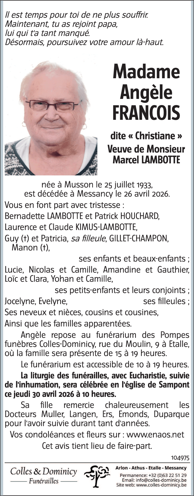 Angèle FRANCOIS