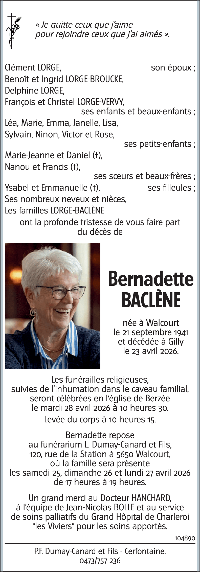 Bernadette BACLÈNE