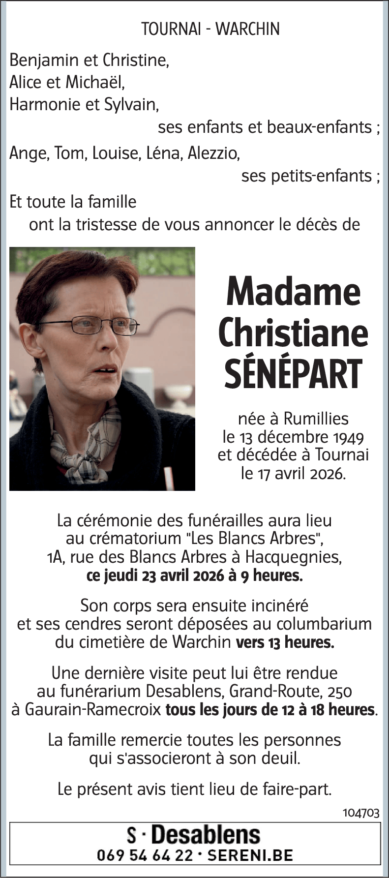 Christiane SÉNÉPART