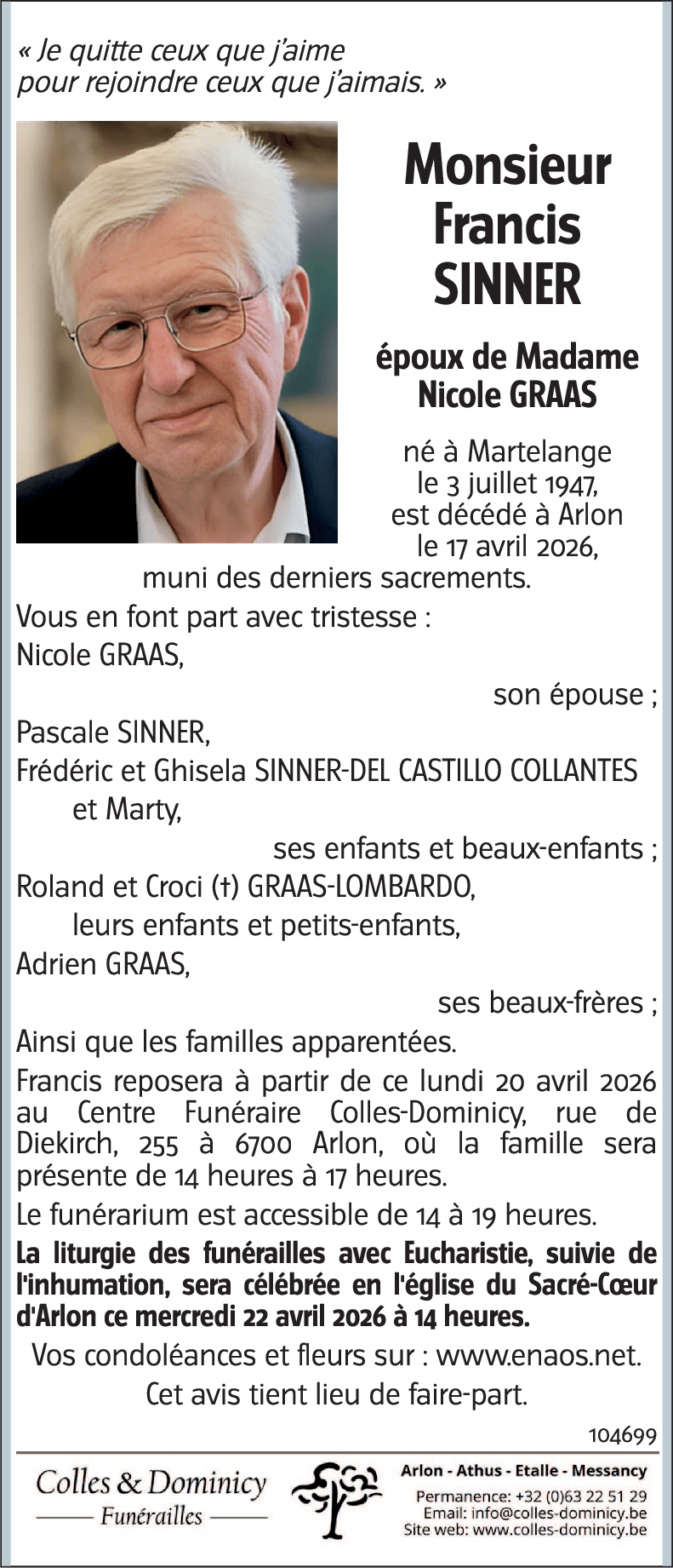 Francis SINNER