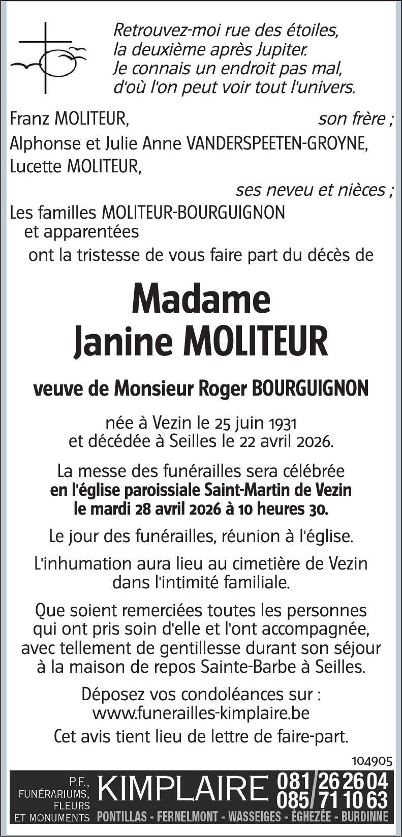 Janine MOLITEUR