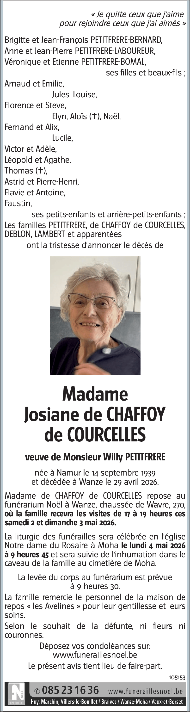 Josiane de Chaffoy de Courcelles