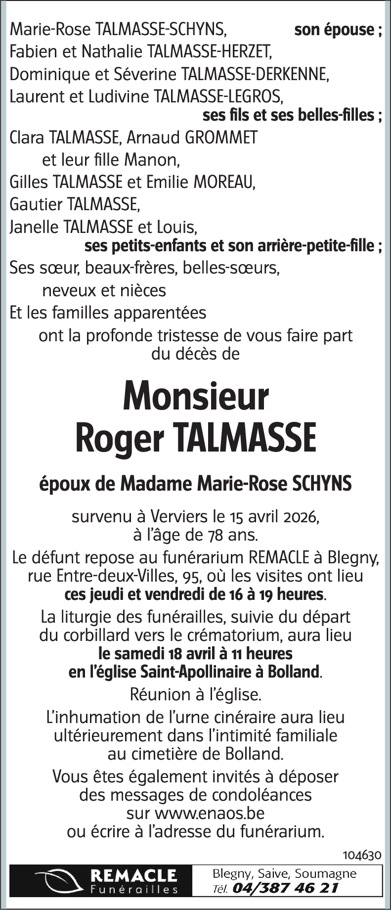 Roger TALMASSE