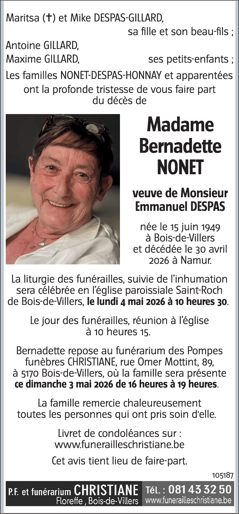 Bernadette NONET