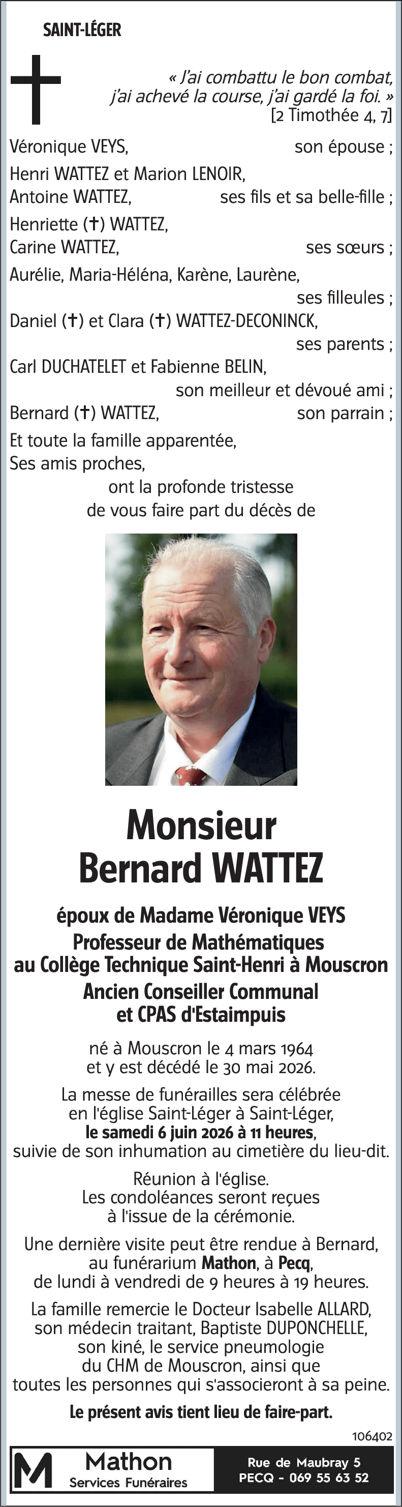 Bernard WATTEZ