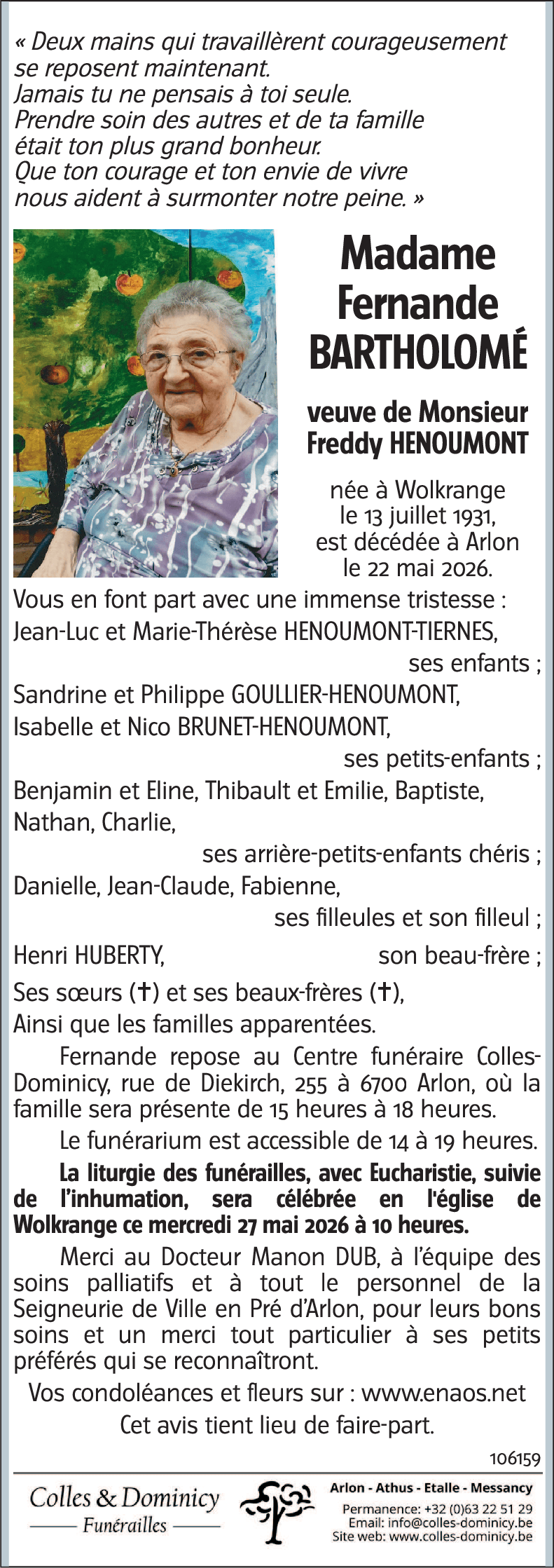 Fernande BARTHOLOMÉ