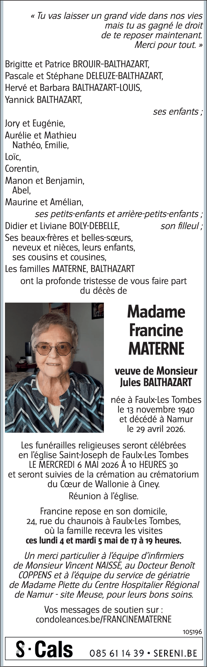 Francine MATERNE