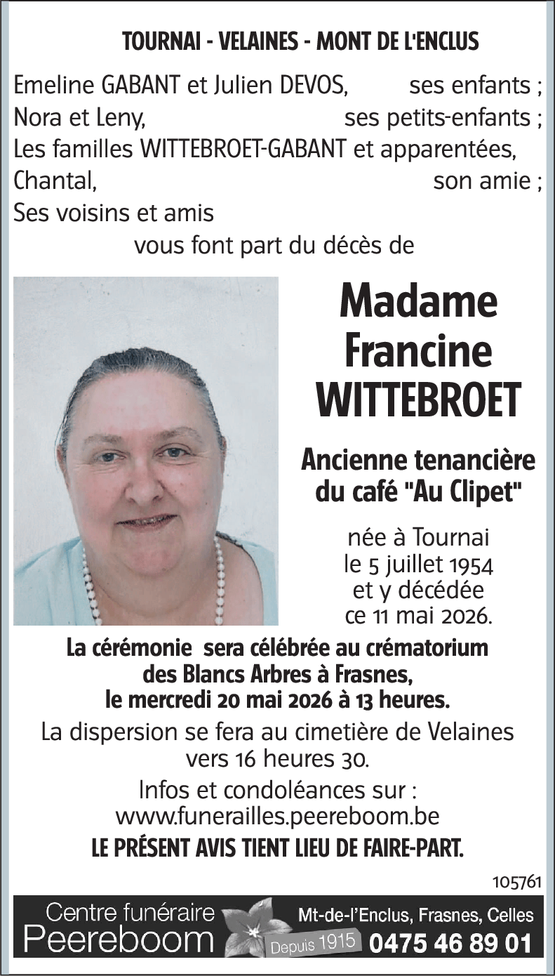 Francine WITTEBROET