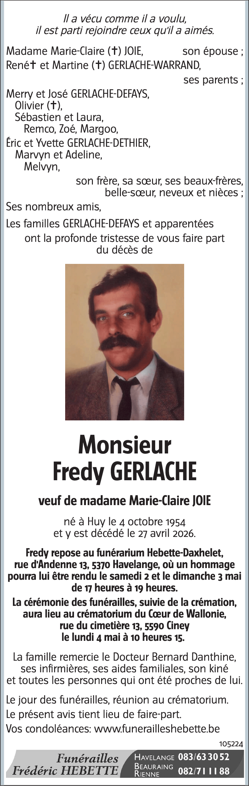 Fredy GERLACHE