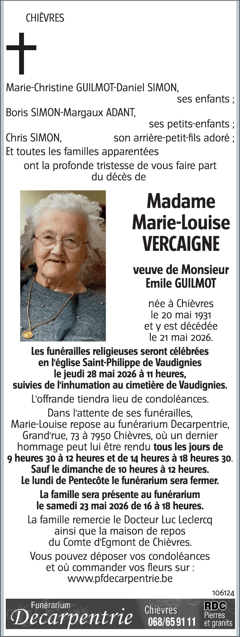 Marie-Louise VERCAIGNE