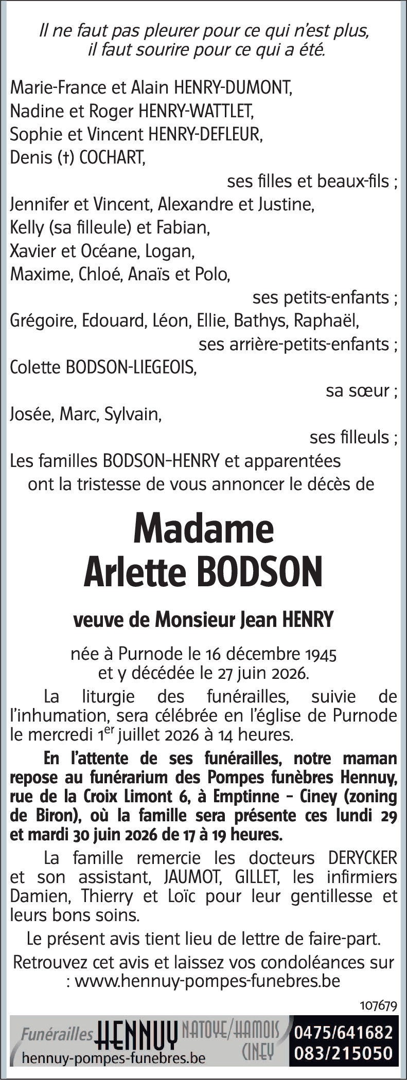 Arlette BODSON