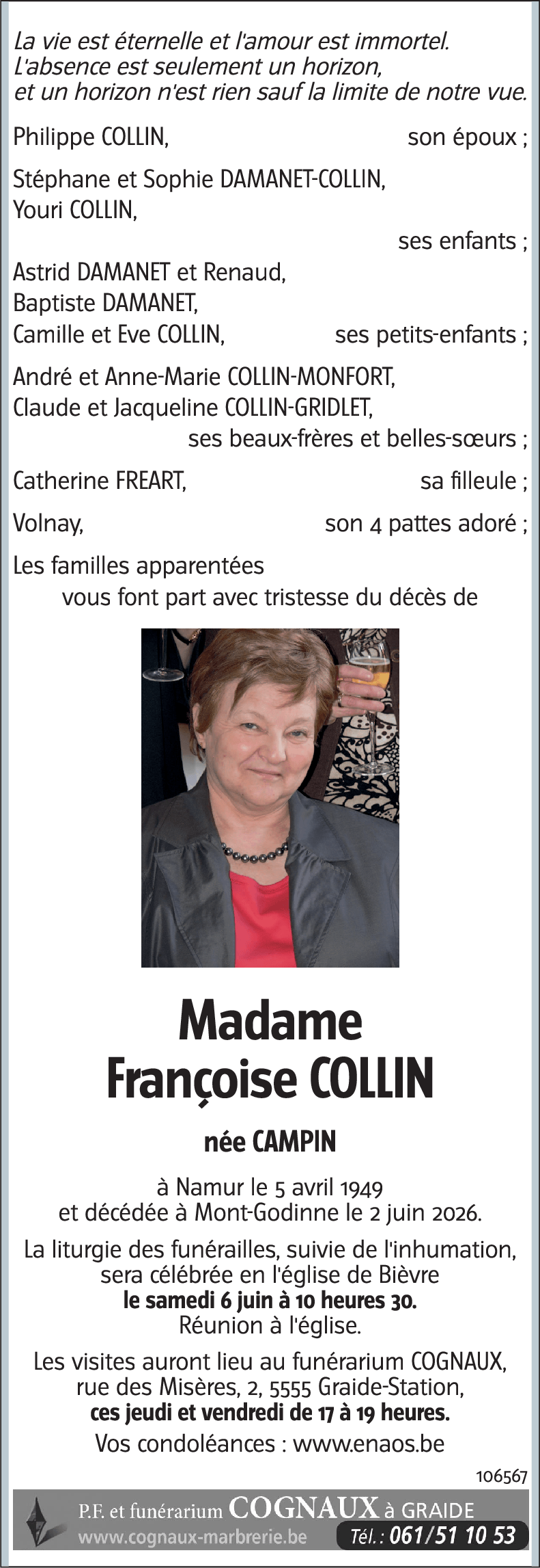 Françoise COLLIN née CAMPIN