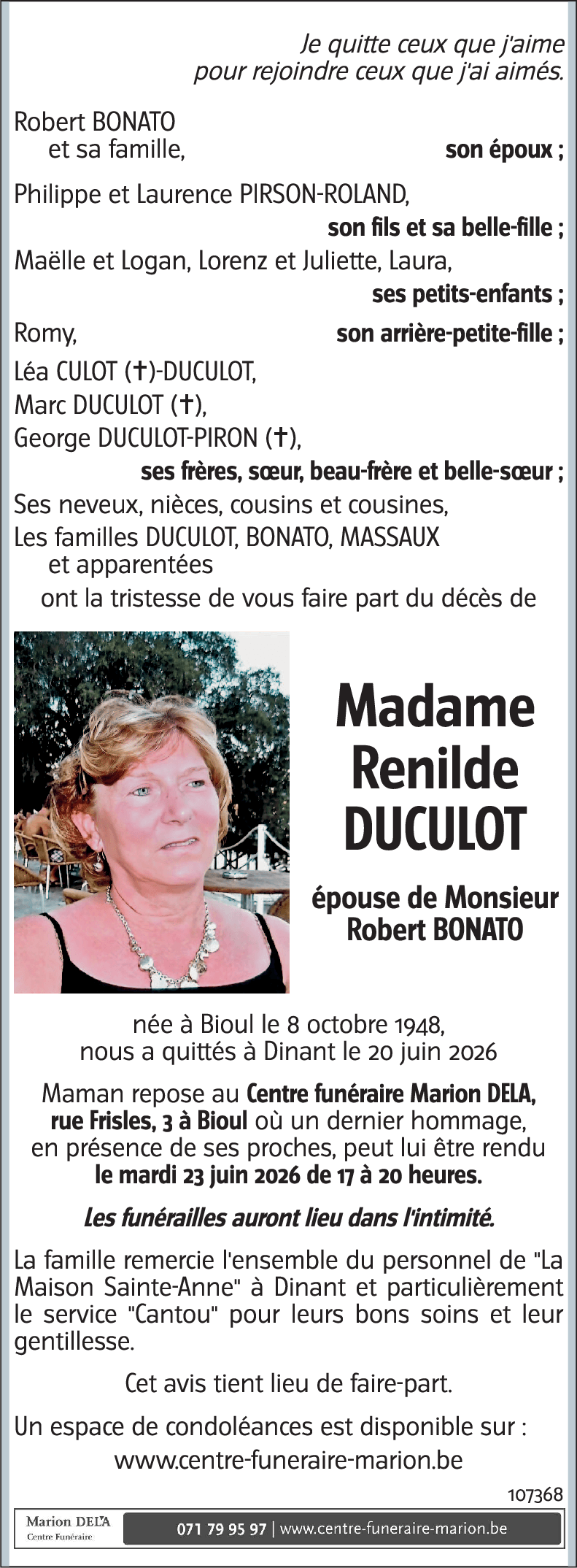 Renilde DUCULOT