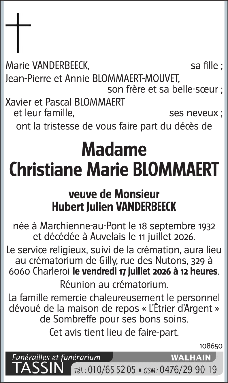 Christiane Marie BLOMMAERT