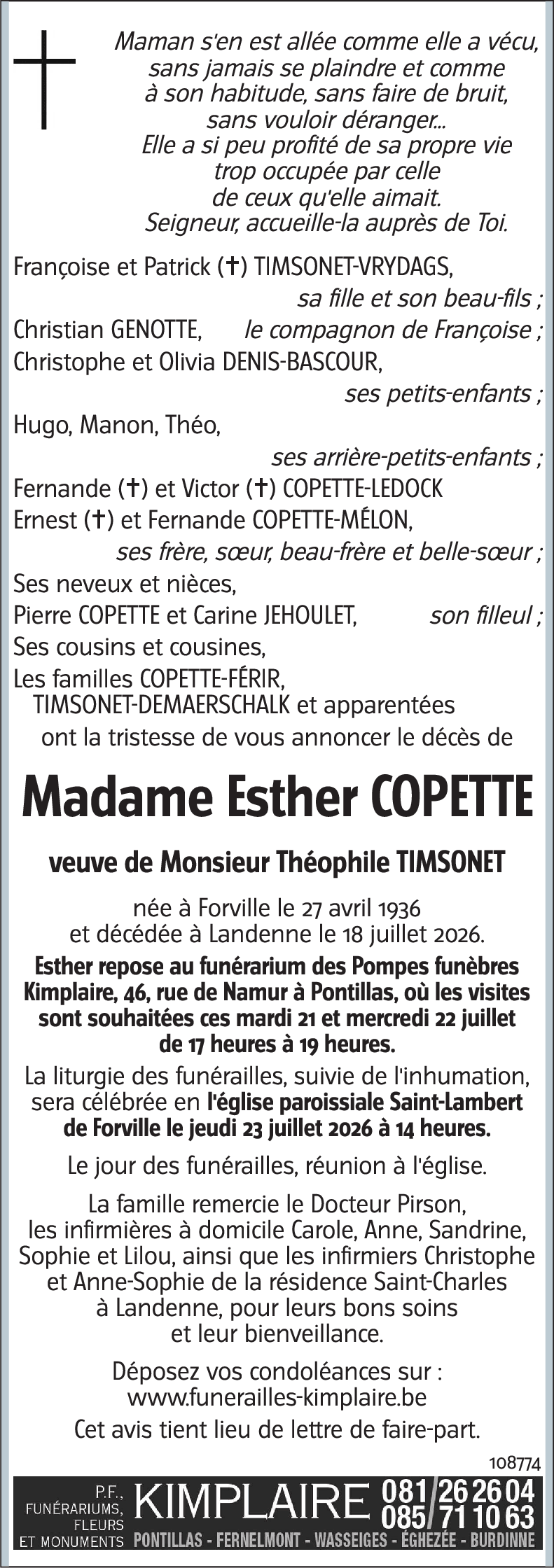 Esther COPETTE