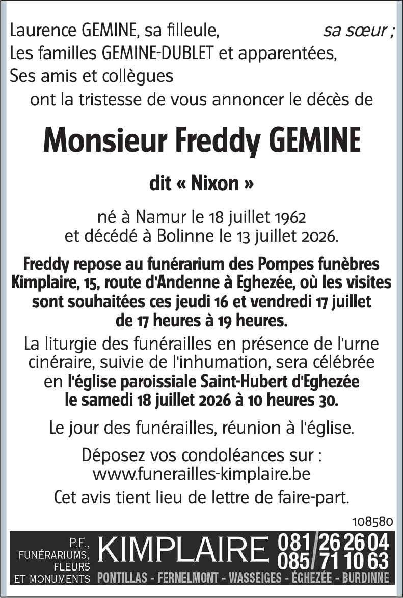 Freddy GEMINE