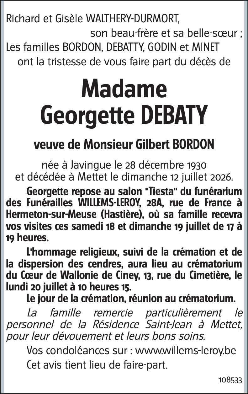 Georgette DEBATY