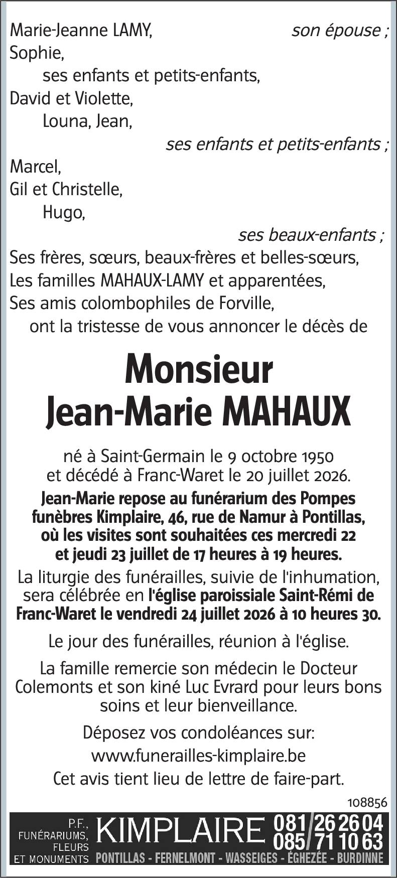 Jean-Marie MAHAUX