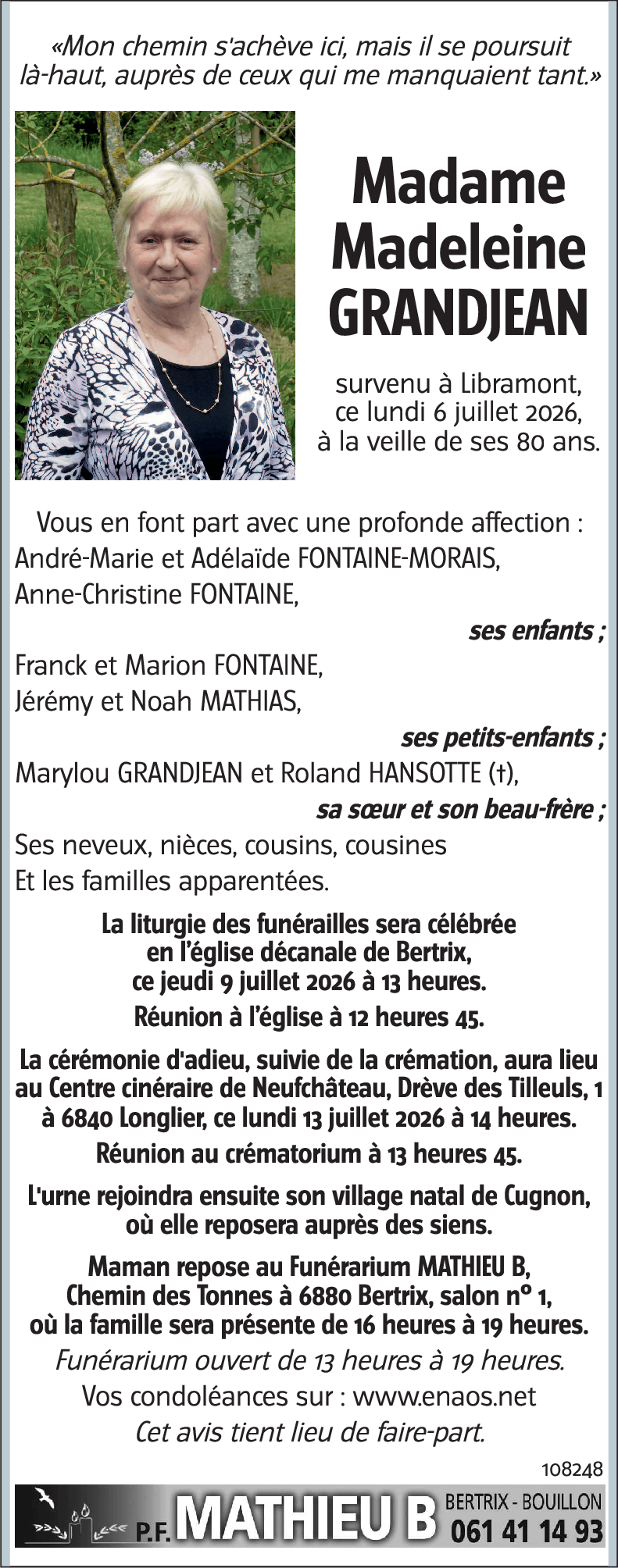 Madeleine GRANDJEAN