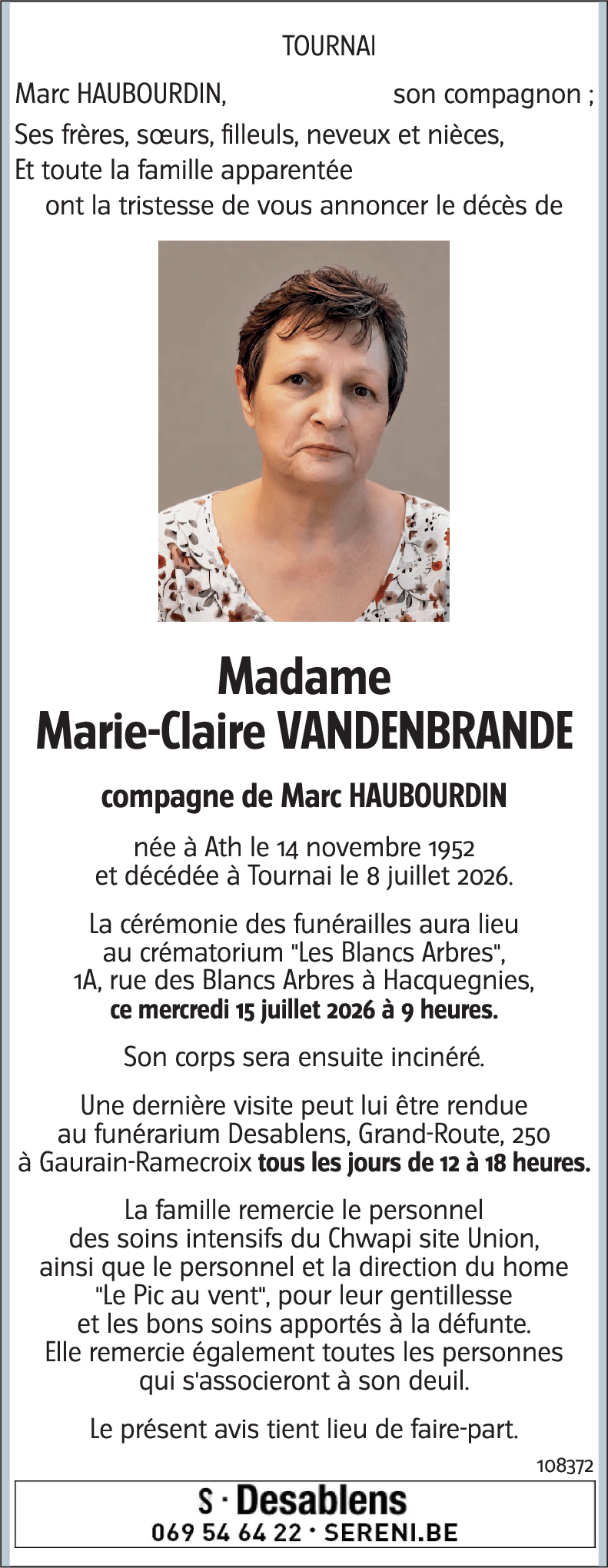 Marie-Claire VANDENBRANDE