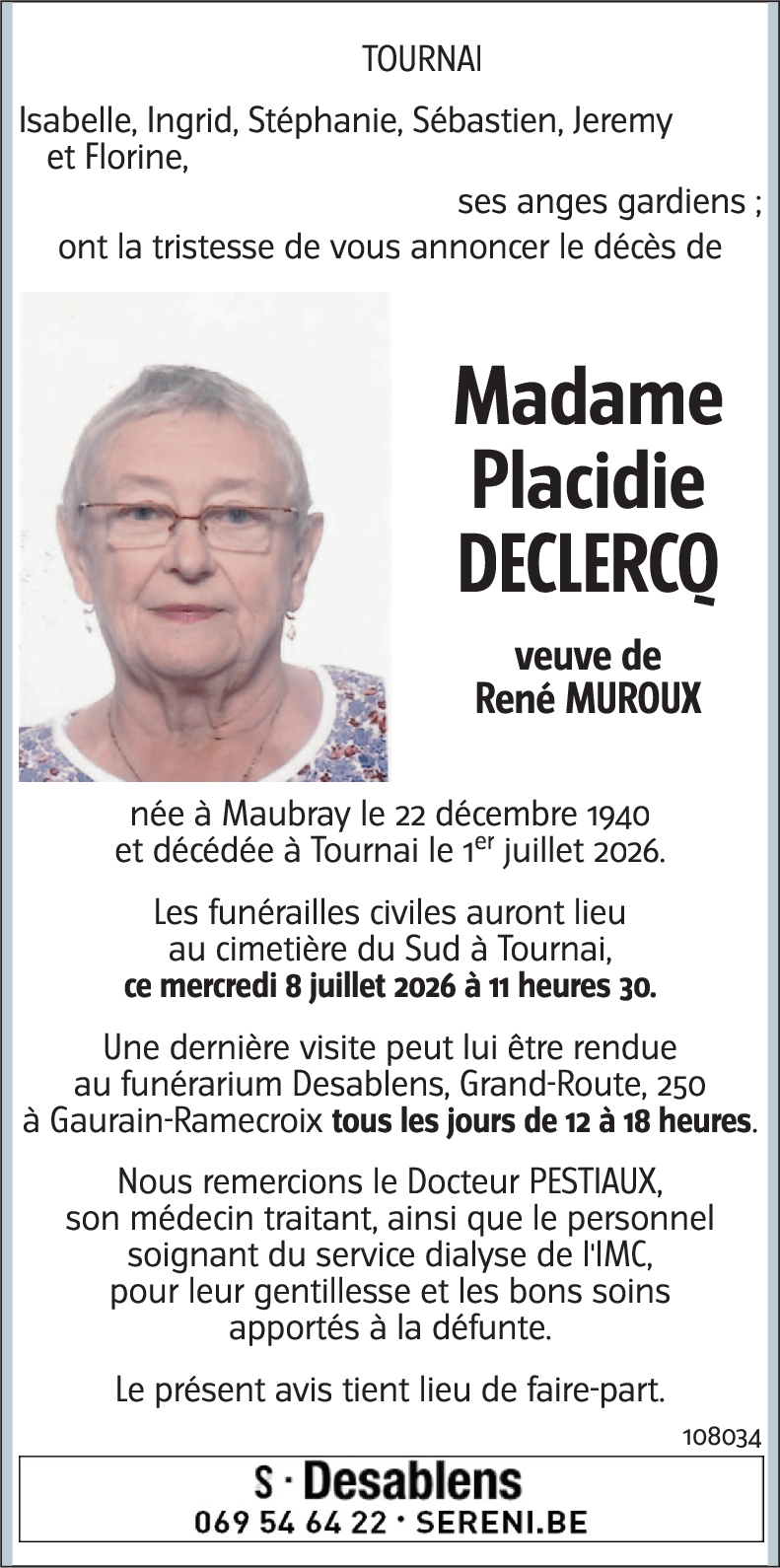 Placidie DECLERCQ