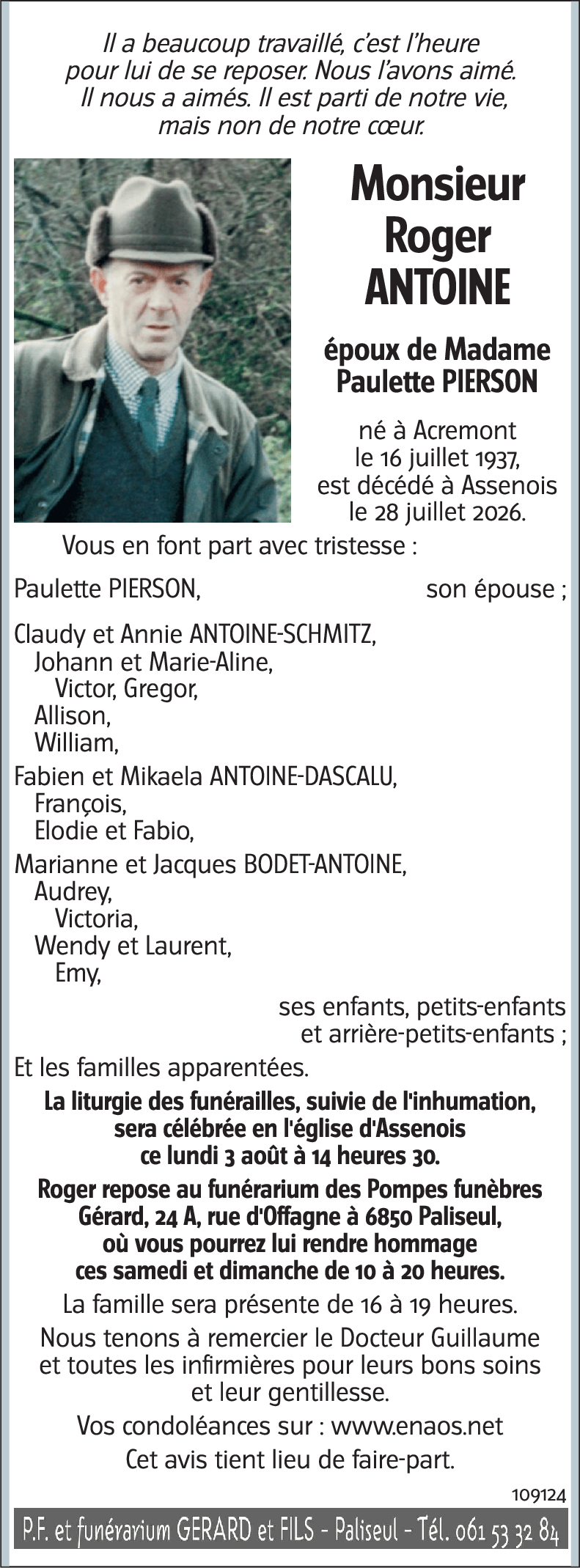 Roger ANTOINE