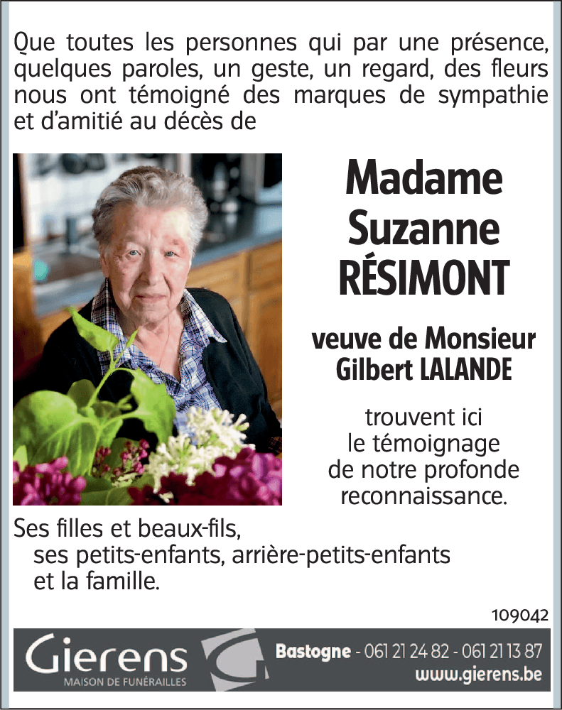 Suzanne RÉSIMONT