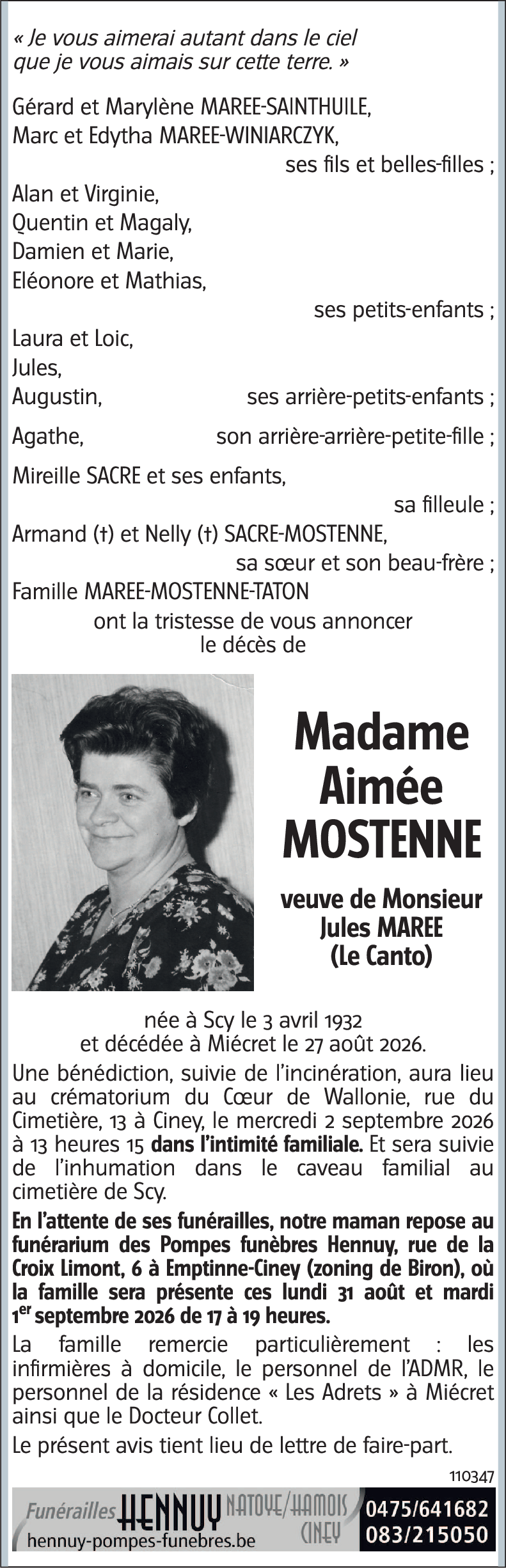 Aimée MOSTENNE